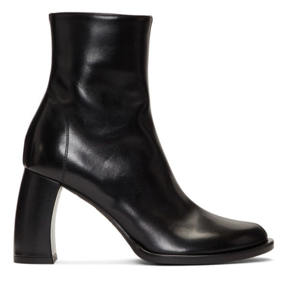 Ann Demeulemeester Curved Banana Heel Ankle Boots Sz 41